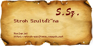 Stroh Szultána névjegykártya